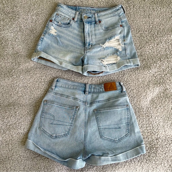 American Eagle Distressed High Waisted Boyfriend Shorts Size 00 - Picture 1 of 4